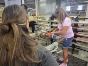 My Town touring current basket making facility for Longaberger & Dresden & Co. Dresden OH