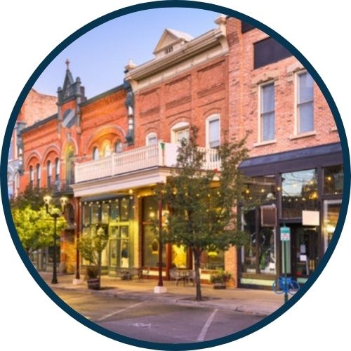 downtown in a small town